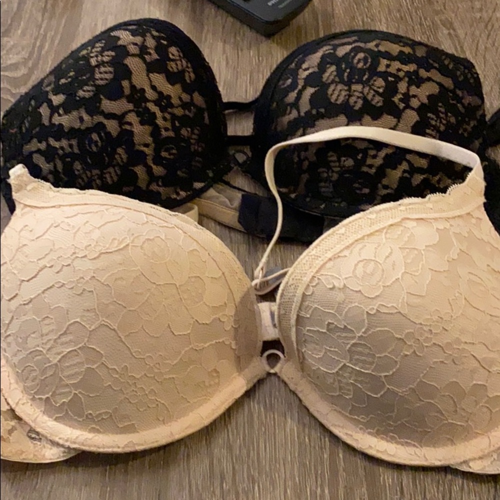 Two aerie lightly lined lace bras 34C